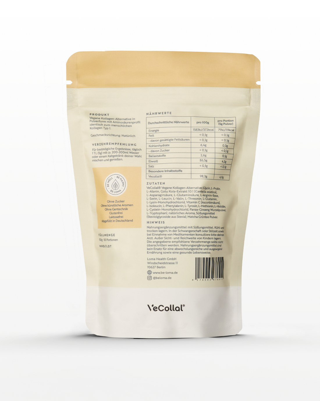 Premium Vegan Pro Collagen | Natural, Hochdosiert - Für Säfte und Smoothies